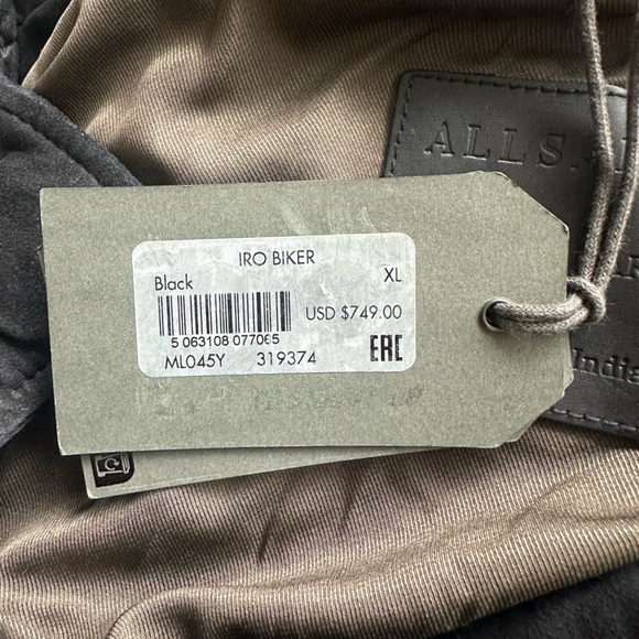 ALLSAINTS Iro Biker Jacket 100% Goat Suede - Picture 13 of 15
